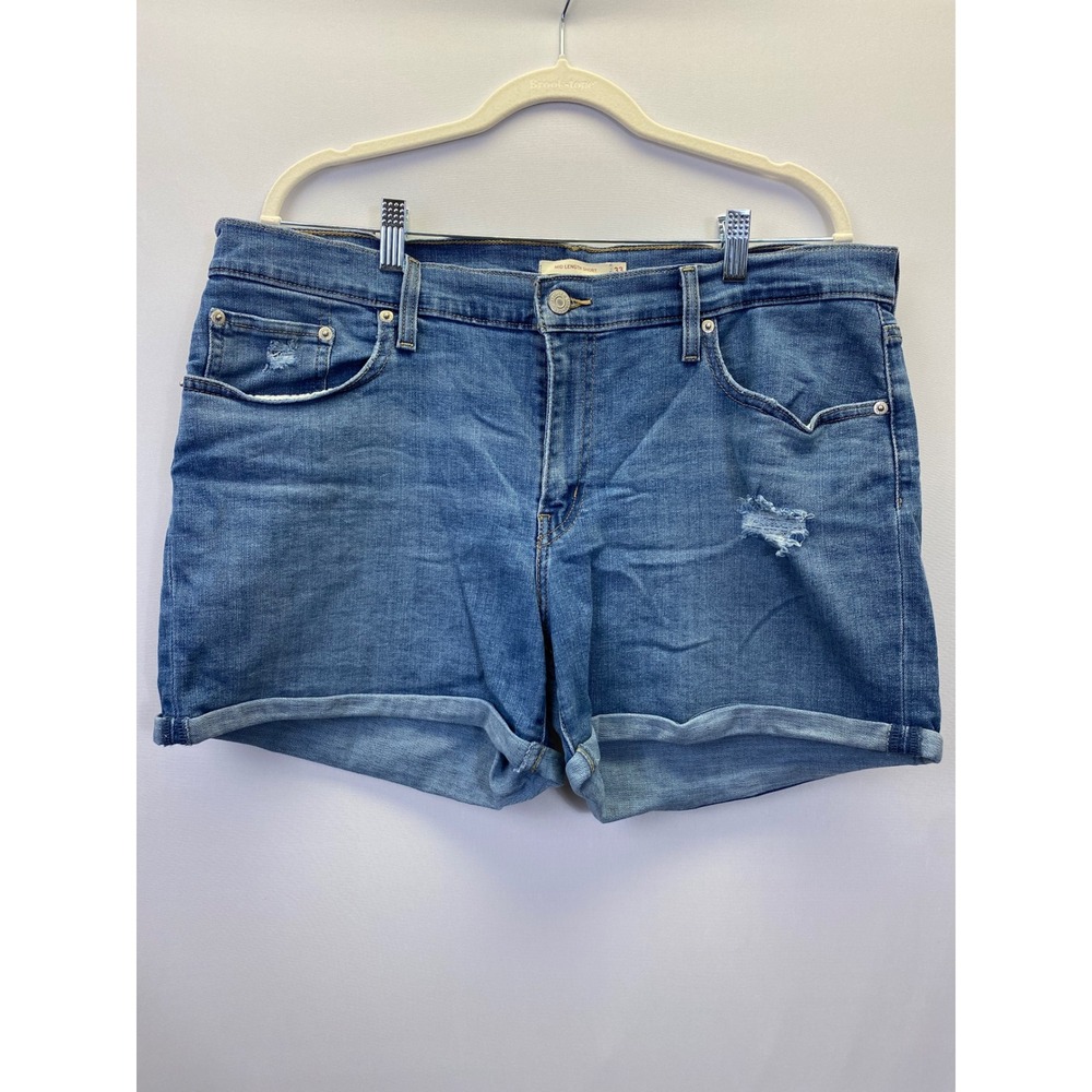 Levi's 33 Mid Length Denim Shorts Classic Casual Vintage Inspired Summer